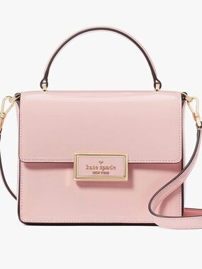 kate spade blush pink patent leather top-handle satchel